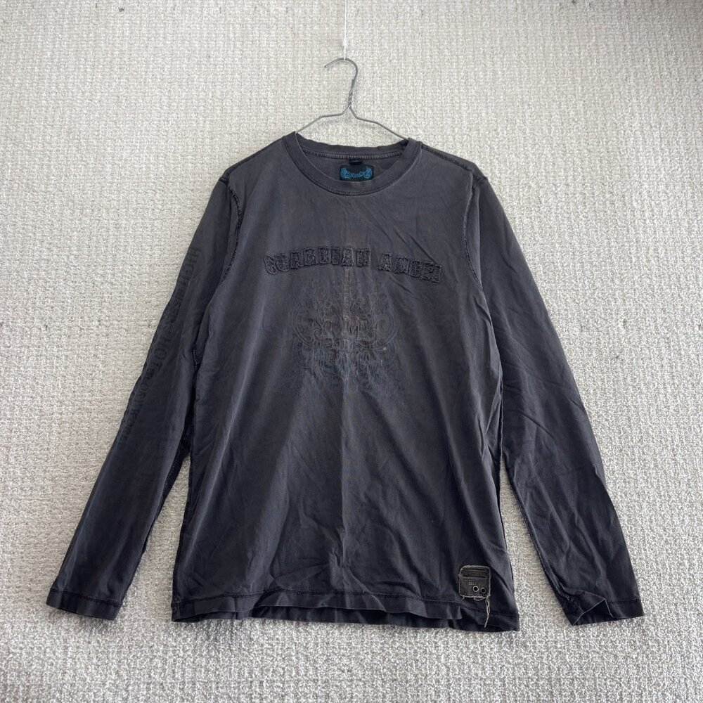 Y2K Interface Reverse Stitch Long Sleeve Shirt Gothic Grunge Cyber Emo Alt Sz M